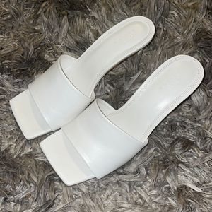 ASOS white square toe mule